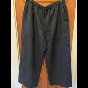Eskandar women’s pants trousers wide leg drawstring linen size 1